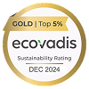 Ecovadis - gold top 5% - sustainability rating janvier 2024